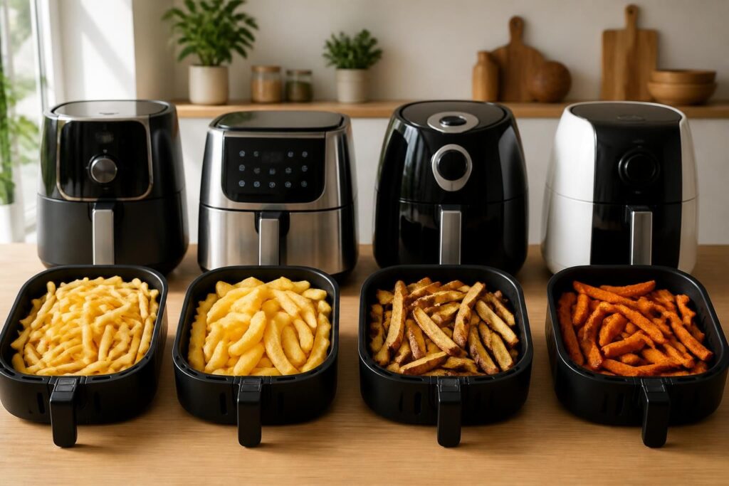 Frites airfryer : temps de cuisson selon le type et la marque