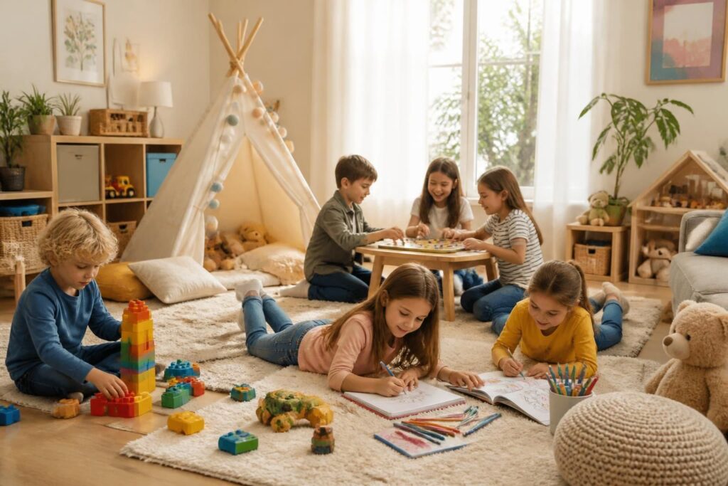 découvrez des idées de jeux d'intérieur pour enfants afin de s'amuser et stimuler leur créativité à la maison, même les jours de pluie.