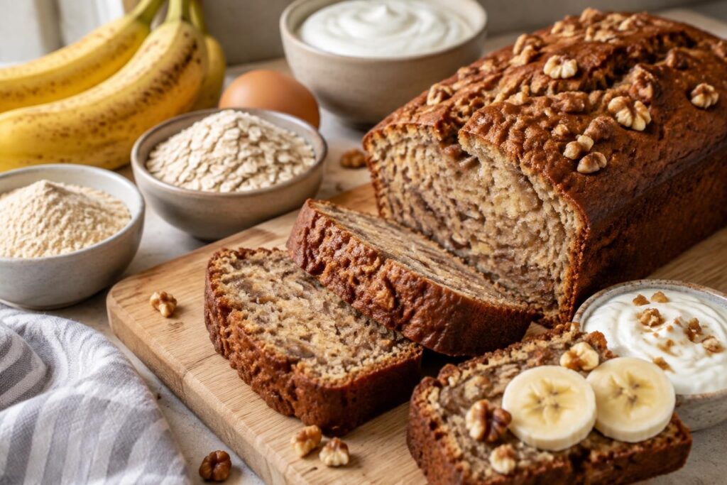 découvrez une recette de banana bread healthy sans beurre, riche en protéines et facile à préparer, idéale pour un petit-déjeuner ou une collation gourmande.