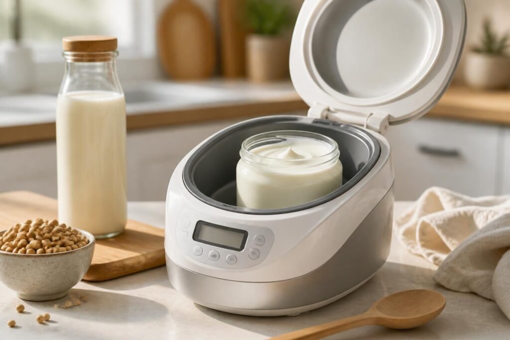 Yaourt au lait de soja fait maison avec yaourtière ou Thermomix