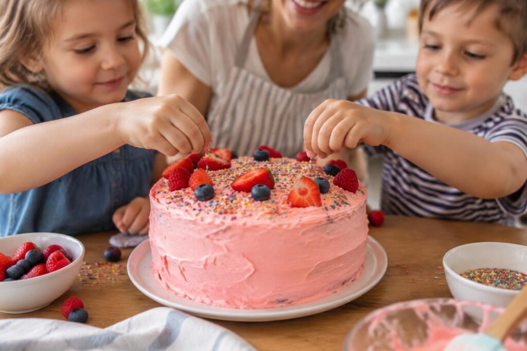 découvrez un gâteau d’anniversaire facile à décorer avec un joli dessin, une activité créative et gourmande à réaliser avec les enfants.